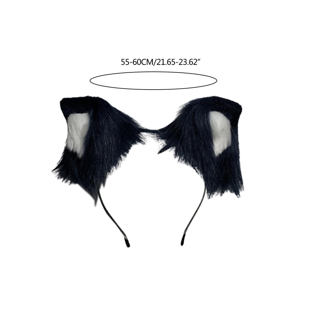 Wolf Ear Headband Tail Girls Cosplay Accessories Beast Ears Blue Fursuit Masquerade Halloween Cosplay Party