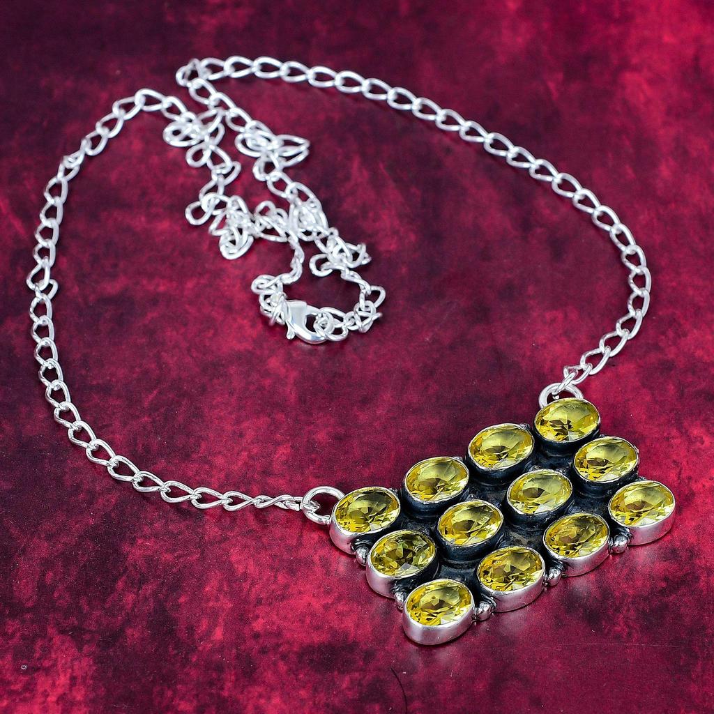 Wonderful Citrine Handmade Latest Design Jewelry Necklace, 925 Solid Sterling Silver Gemstone Necklace