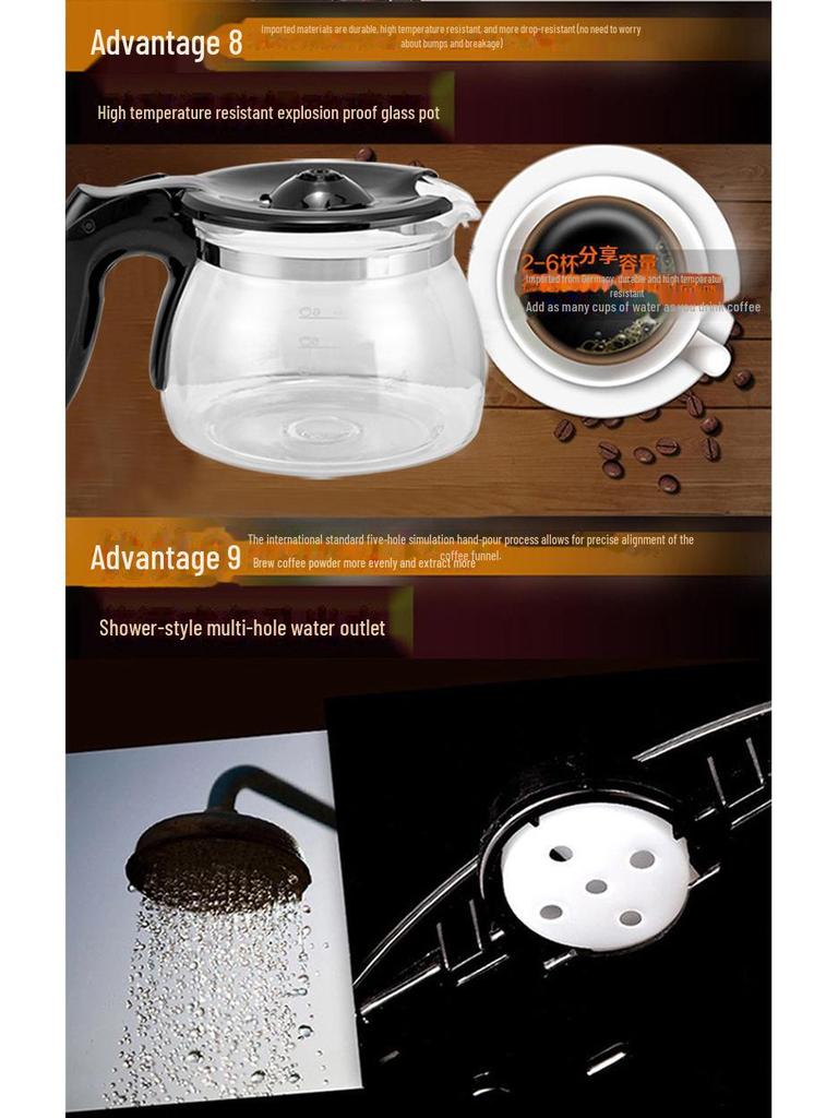 Compact Automatic Drip Coffee and Tea Maker for Home
