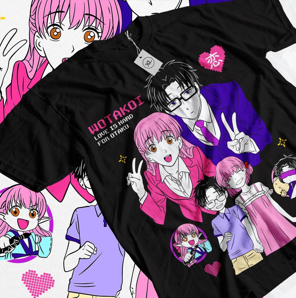 

Wotakoi T-shirt Love is Hard for Otaku Anime Girl Kawaii Shirt All Size Unisex T-Shirt M