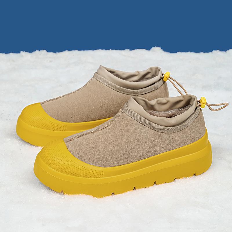 Stejné pro muže i ženy v zimě 2025, nové ležérní všestranné sametové teplé sněhule, větruodolné kotníkové boty a bavlněné boty proti mrazu.