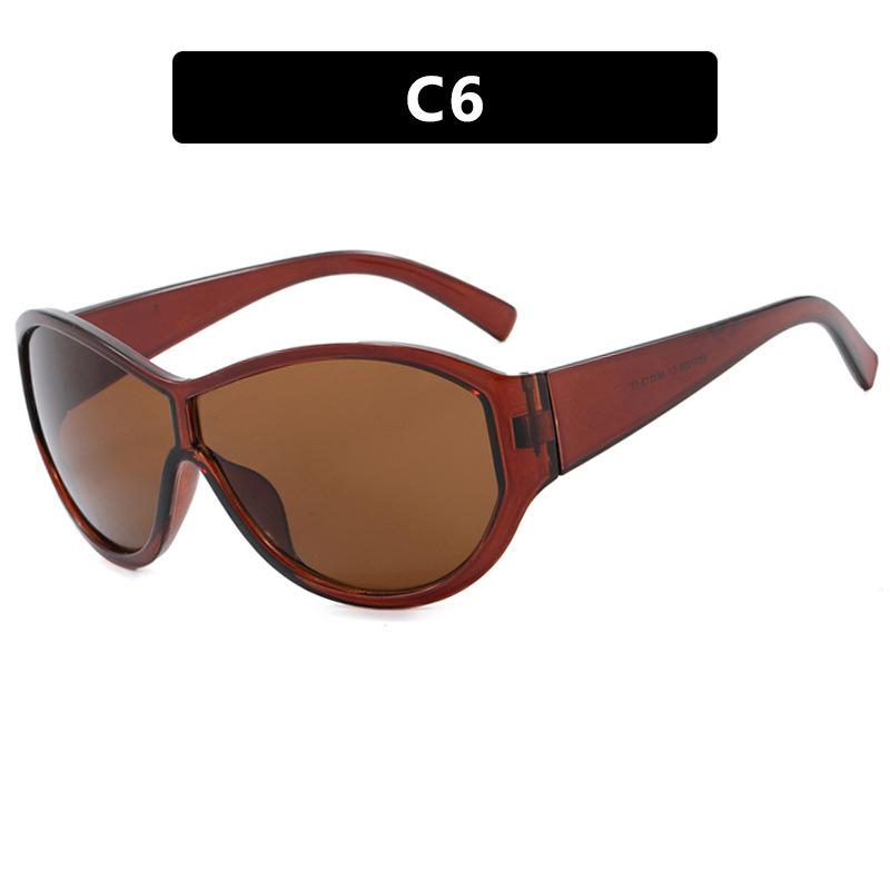 New Large Frame Frog Eyeglasses Fashionable Windproof Retro Slimming Sunscreen Korean Style Sunglasses for Men And Women