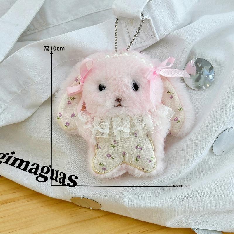 Sleeping Sheep Plush Pendant Cute Fluffy Ruffle Collar Mini Cartoon Stuffed Ornament for Crossbody Bag Decor Gifts for Teens