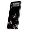 Luxury Phone Case For Samsung Galaxy Z Flip 3 4 5 6 Hard Folding PC For Samsung Z Flip3 Flip4 Flip5 Cover Butterfly Love Black