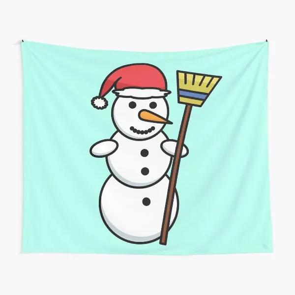 Snowman Tapestry Merry Christmas Tapestry Xmas New Year Winter Party Decoration Wall Hanging for Bedroom Living Room Dorm Decor