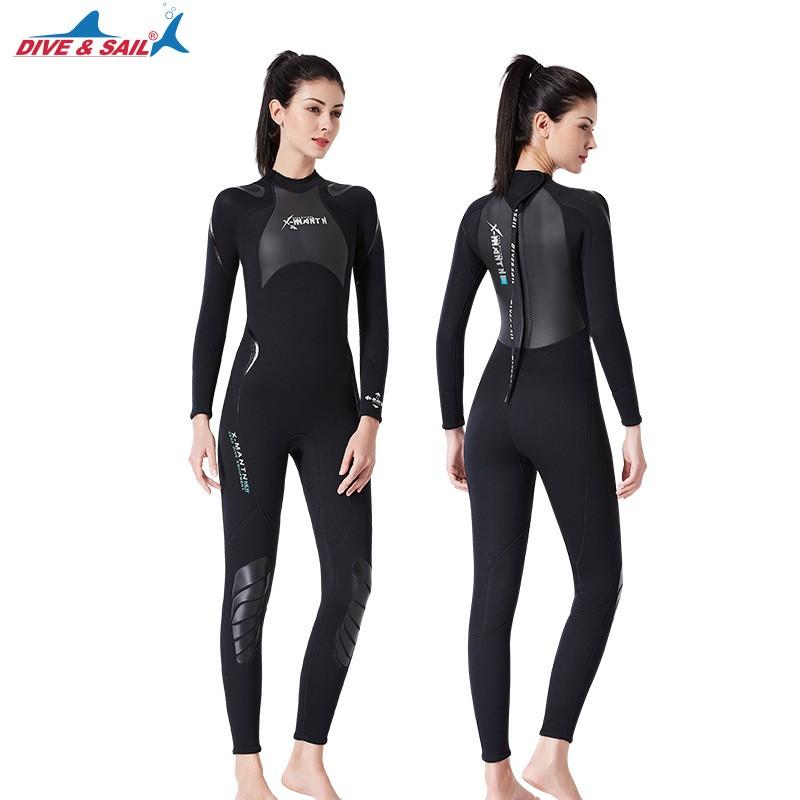 Couple Diving Suit Men 1.5MM One-piece Warm Cold Long-sleeved Snorkeling Surfing Sunscreen Jellyfish Swimsuit Women.