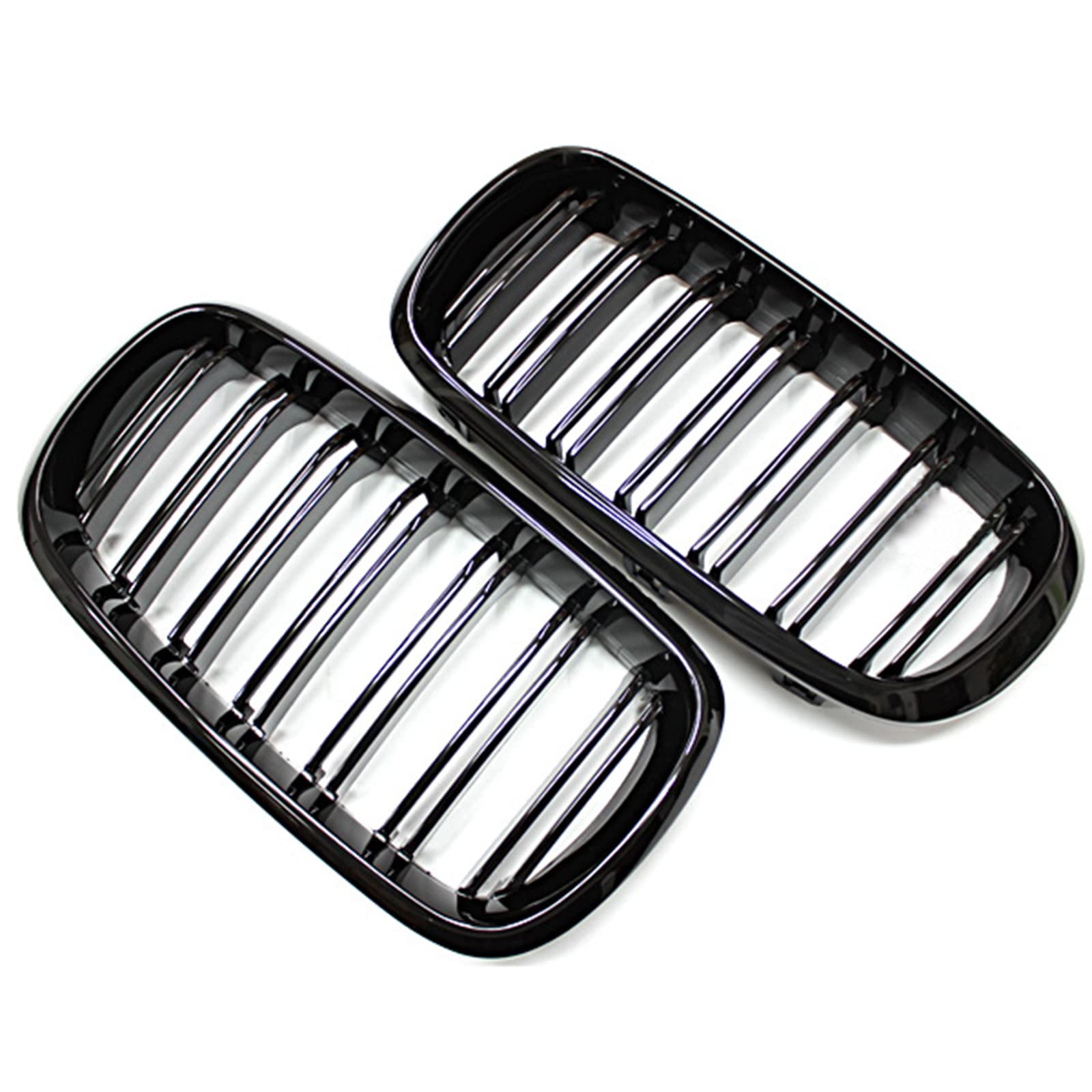 

Wellvie Classy BMW Compatible Kidney Grille with Glossy Double Fins for and X6 and Car Exterior Custom Car Accessories of F15, X5, F16, (2014 later), чёрный
