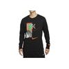 Nike Logo Outdoor Casual Crew Neck Long Sleeve T-Shirt Men Tops Black HF6198-010
