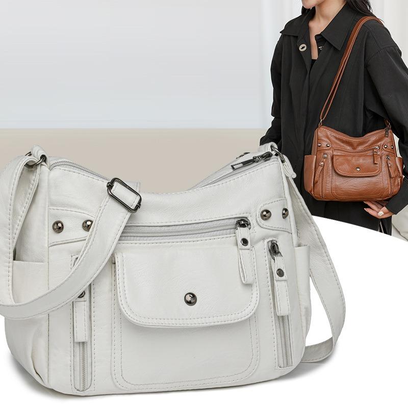 Fashion shoulder bag new women's practical washing simple messenger women's bag multi-layer backpack bag