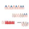 24 Pieces Semi-handmade Metallic Manicure French Wearing Nail Piece Red Solid Color Nail Patch 3D Nail Piece