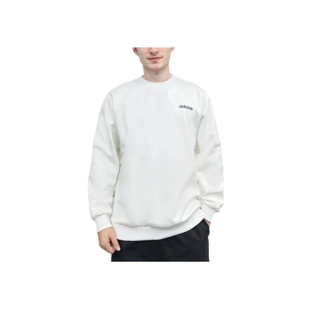 Adidas Fleece Warm Crew Neck Pullover Long Sleeve Sweatshirt Men sweatshirt White JX9400