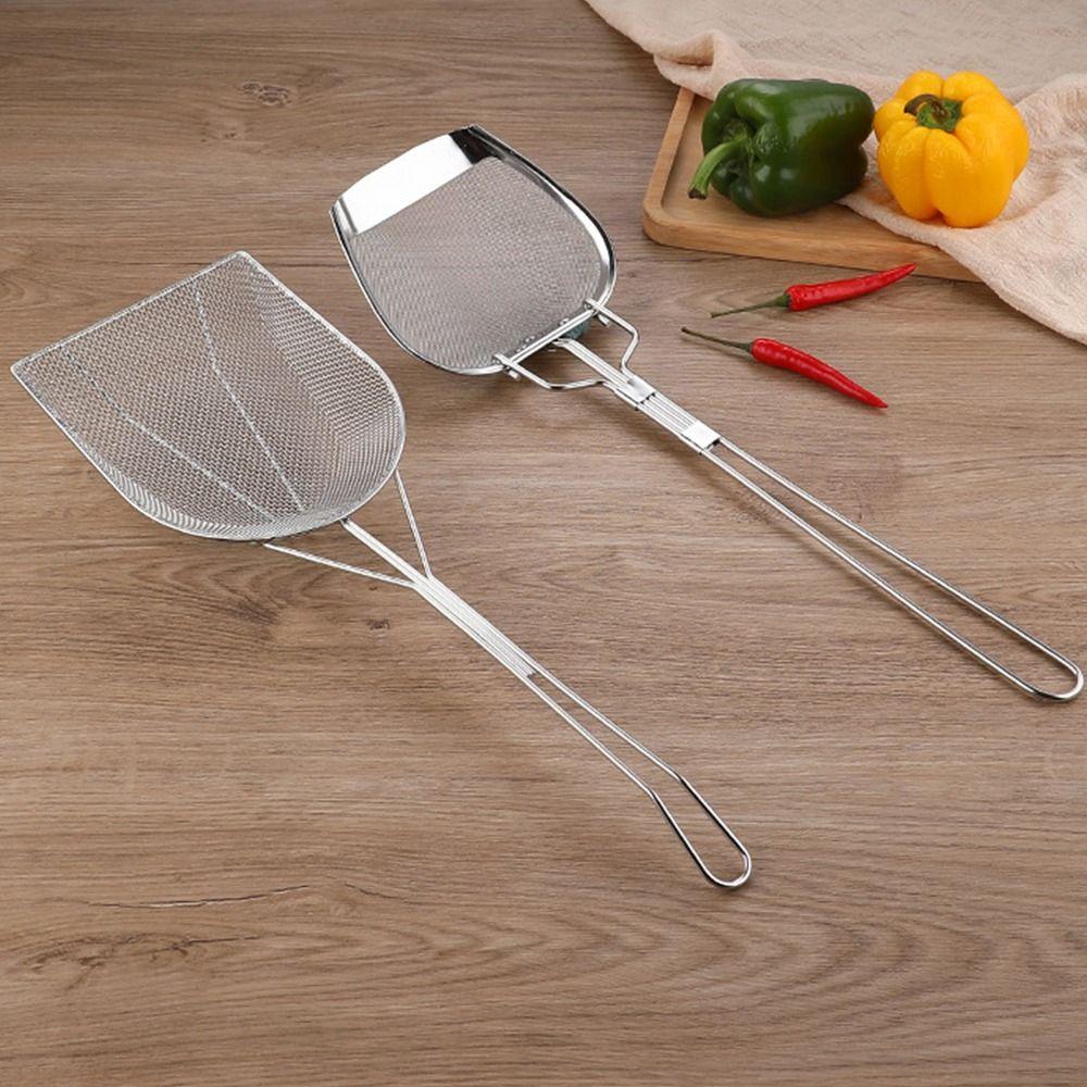 Durable 304 Stainless Steel Filter Spatula Coarse Mesh Premium Fine Mesh Filter Heat Resistant Fine Mesh Filter Spoon Tool