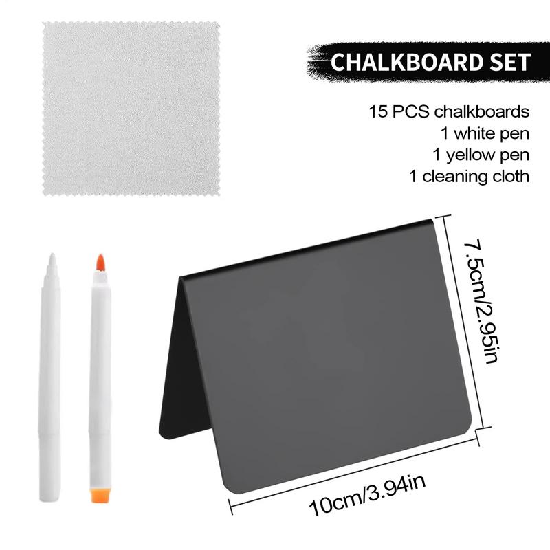 15 Pack Mini Chalkboard Signs for Chalk Sign for Food Party Buffet Table Sign Chalkboard Wedding Bakery Small Chalkboard Sign