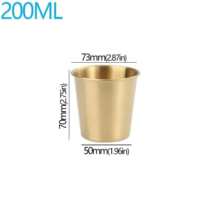 Nordic Ins Simple Metal Stainless Steel Gold Plated Brewery Cup Copper Titanium Gold High Quality Cup Steel Friends For Camping