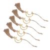 5Pcs Handmade Moon Hanging Ornament Home Tassel Decoration Car Rear View Mirror Accessory
