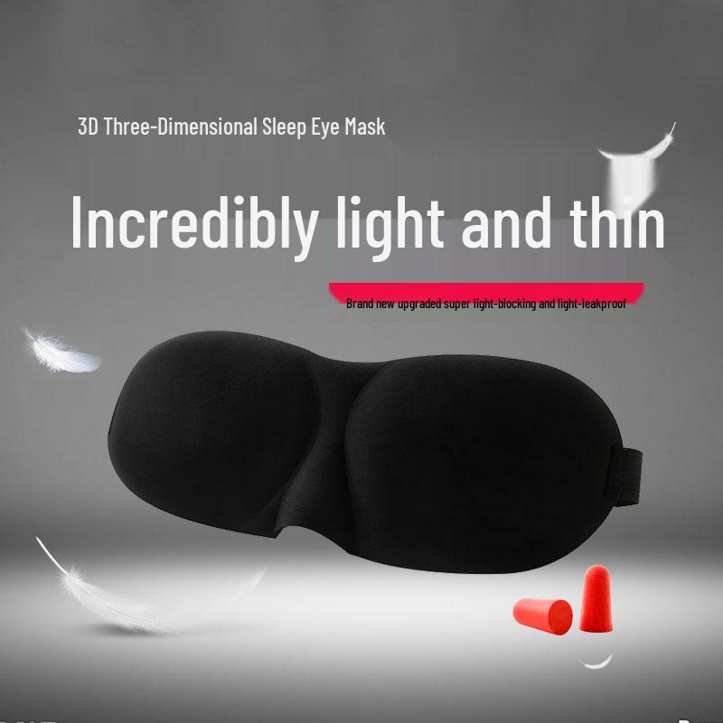 3D Breathable Black Eye Mask for Men & Women - Light-Blocking, Upgraded Design for Student Fatigue Relief