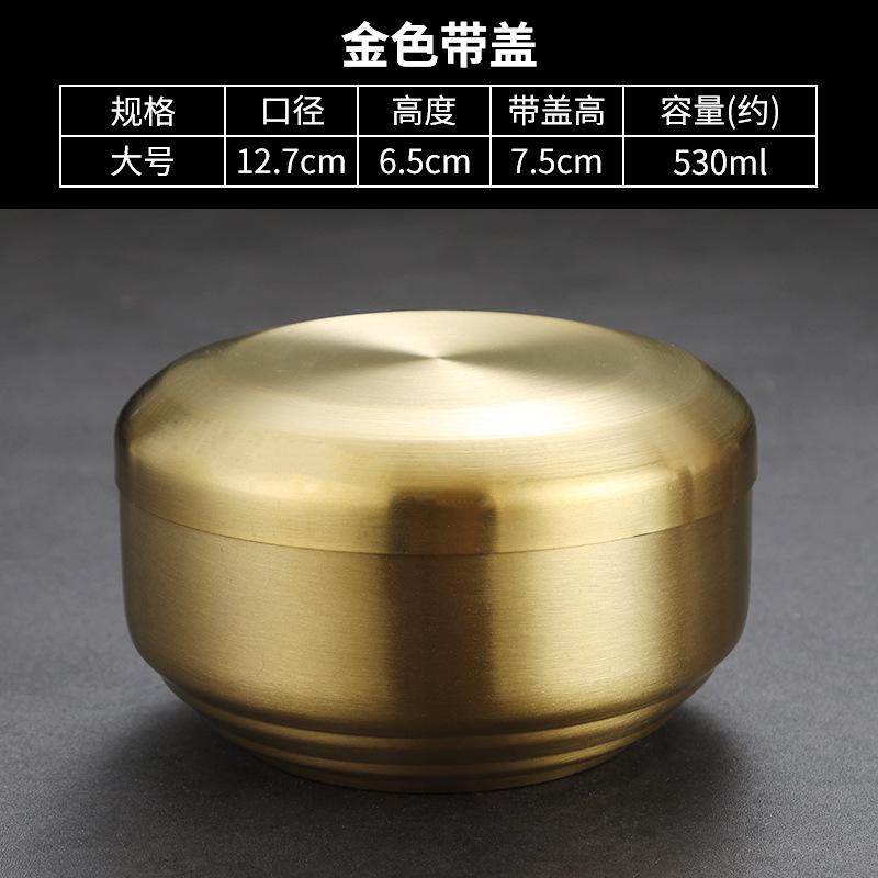 

Двухслойные миски из нержавеющей стали 304 с крышкой, изолированная миска для рисового супа, лапши, корейская посуда, толстые детские школьные столовые принадлежности