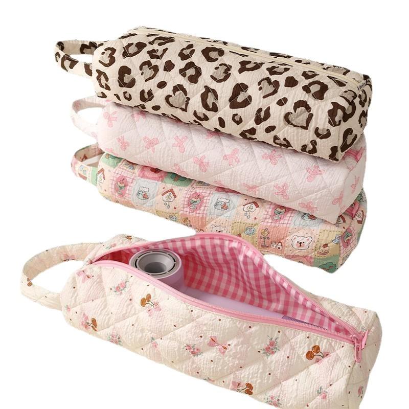 Artistic Girly Hair Dryer & Cosmetics Storage Bag with Curling Iron Sleeve