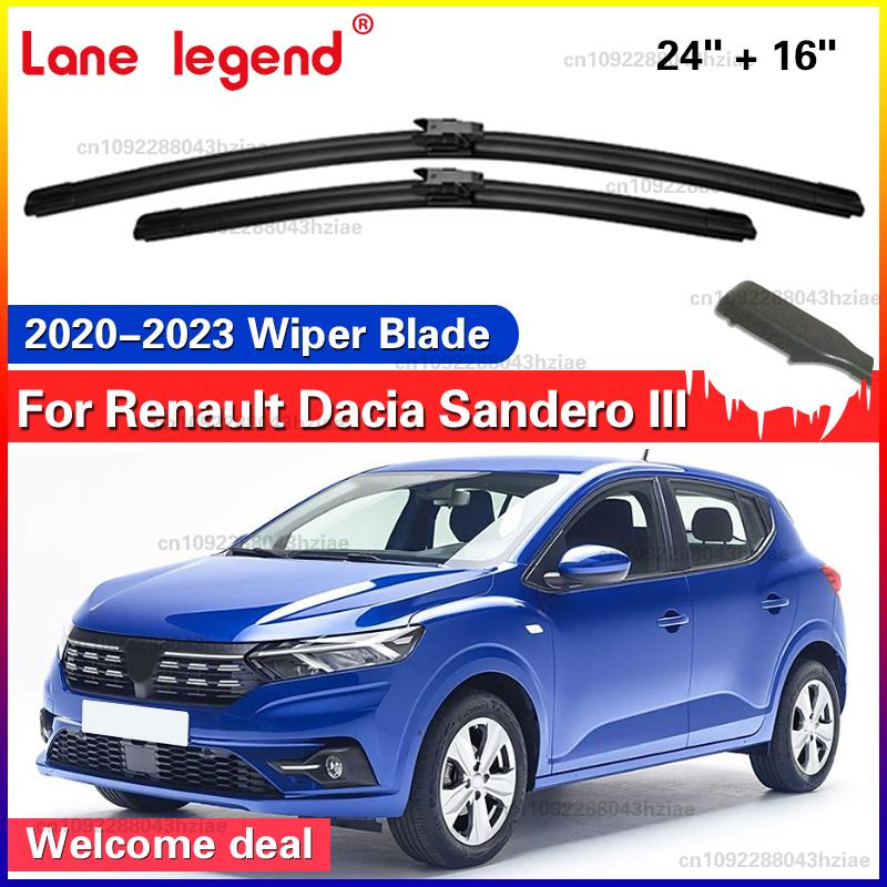 

For Dacia Sandero III - Front Windshield Wiper Blades 2pcs Windscreen Window Accessories 24 +16 Dacia Sandero