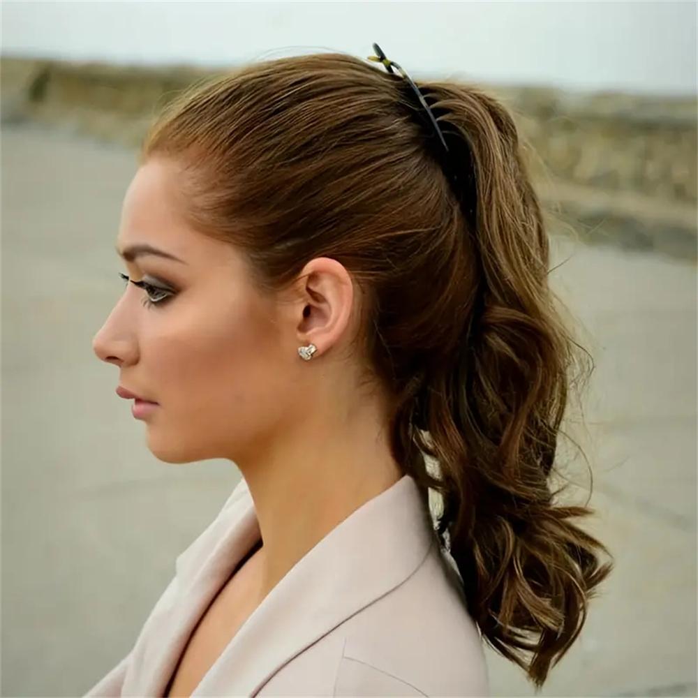 3 Stück/Set Fischform Haarspangen Clips Pferdeschwanzhalter für Frauen Mädchen Bananenclips Krebse Schwarz Haarstyling-Zubehör