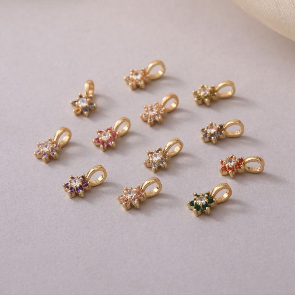 Color 12 Birthstone Pendant Diy Accessories Necklace Women'S 12Th Birthstone Color Zircon Pendant Collarbone Color Retention