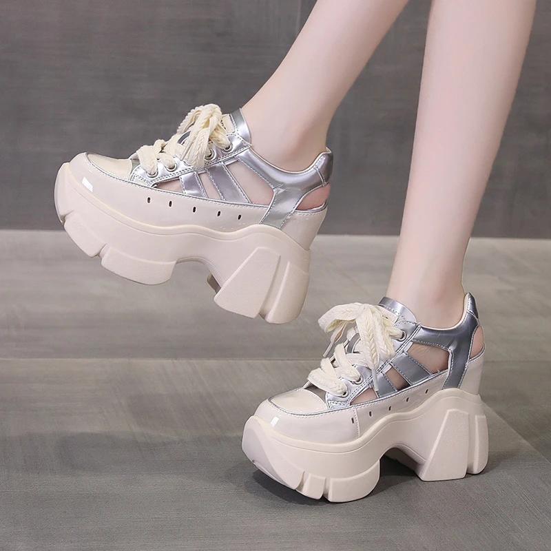 Fashion Ladies Shoes 2025 Brand Lace-up Women's Sandals Fashion Hollow Out Casual Sandals Women Hot Sale Baotou Platform Slipperszapatos