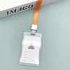 Simple Student Kids Lanyard Card Holder Slim Wallet Boys Pu Id Certificate Bus Door Credit Card Bag for Girls Zipper Coin Purses