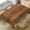 1 Stück Elegante Tischdecke mit dunkler Holzmaserung - Waschbare rechteckige Polyester-Tischabdeckung mit realistischer Holzmasertextur, Langlebig & leicht zu reinigen für den Esstisch