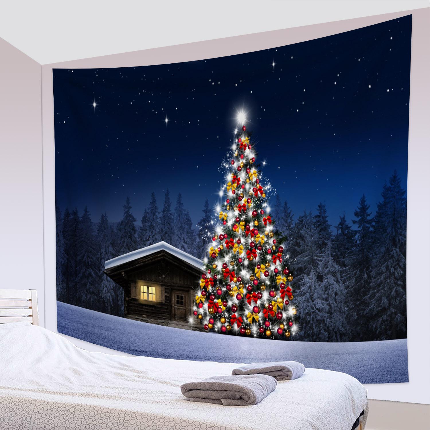 Рождественские элементы Рождественские элементы Олени Снег Звезда Настенный гобелен Декор — фото 8