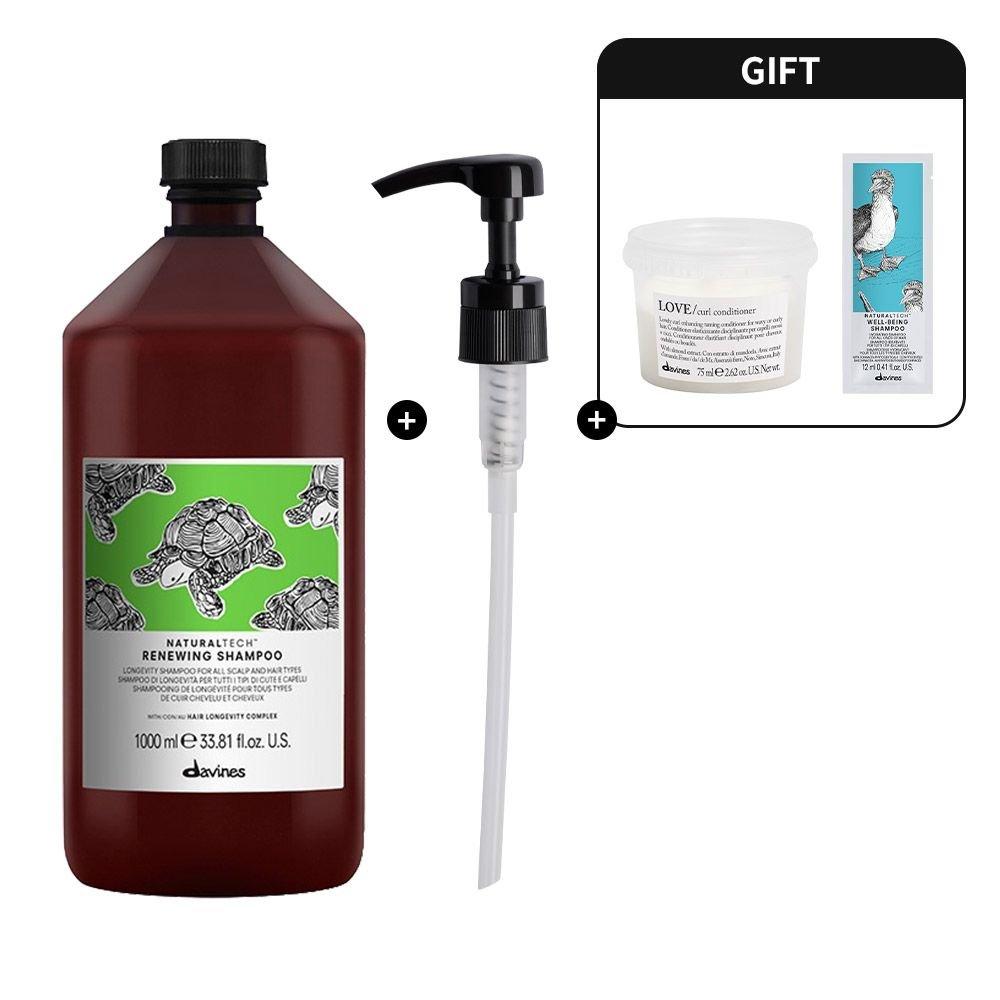 [Exclusive] Renewing Shampoo 1000ml (+Love Curl Conditioner 75ml, Wellbeing Shampoo 12ml)