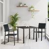 VidaXL 3-piece Garden Dining Set In Black Poly Rattan 3379149