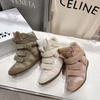 Nuove Scarpe da Donna con Zeppa Nascosta, Bicolore, Fondo Piatto, Casual, con Velcro, Sneakers da Donna