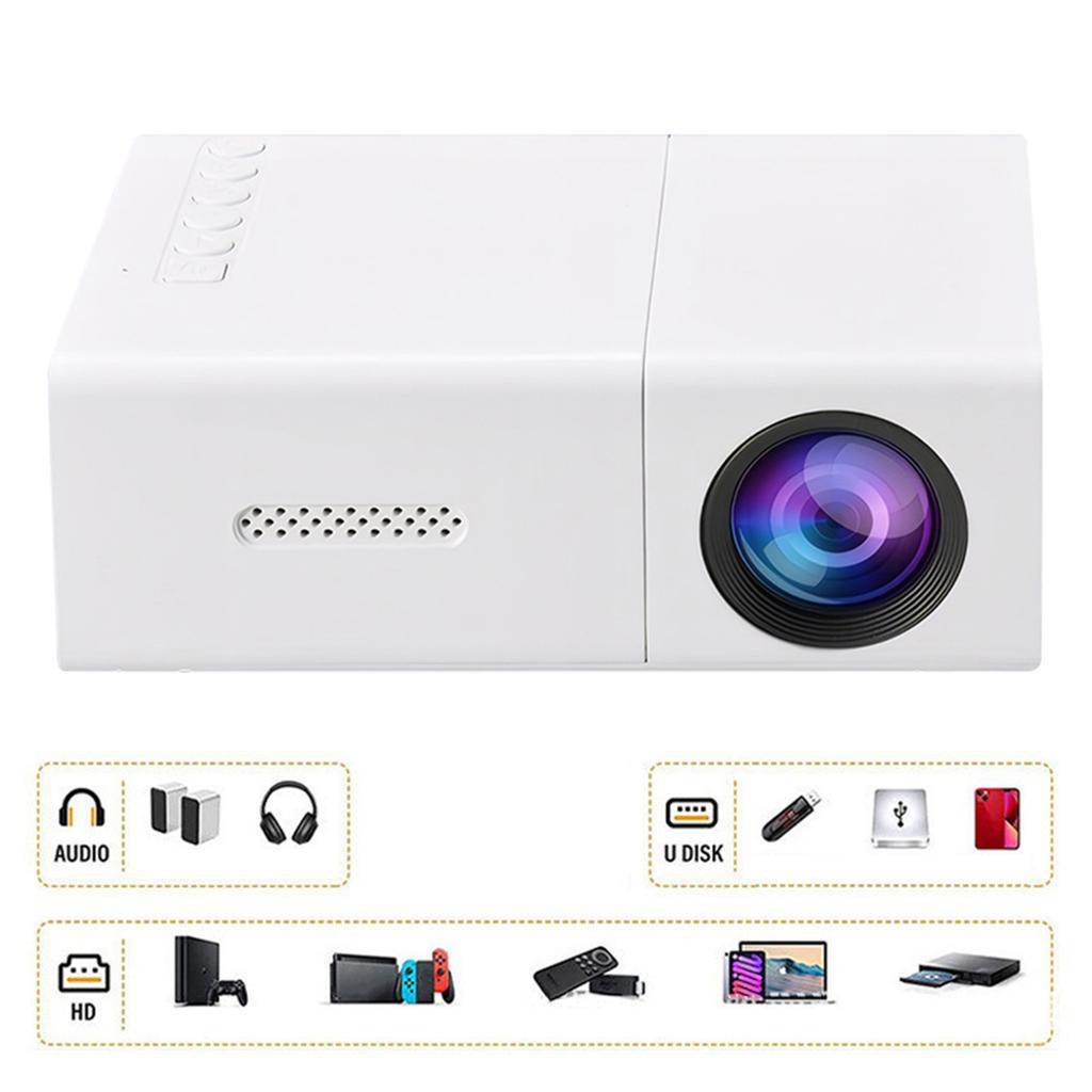 HDMI AV 1080P LED Mini Projector W/ Remote Control 4K HD Video Projector Smart Mobile Projection Tool for Outdoor Camping Movies
