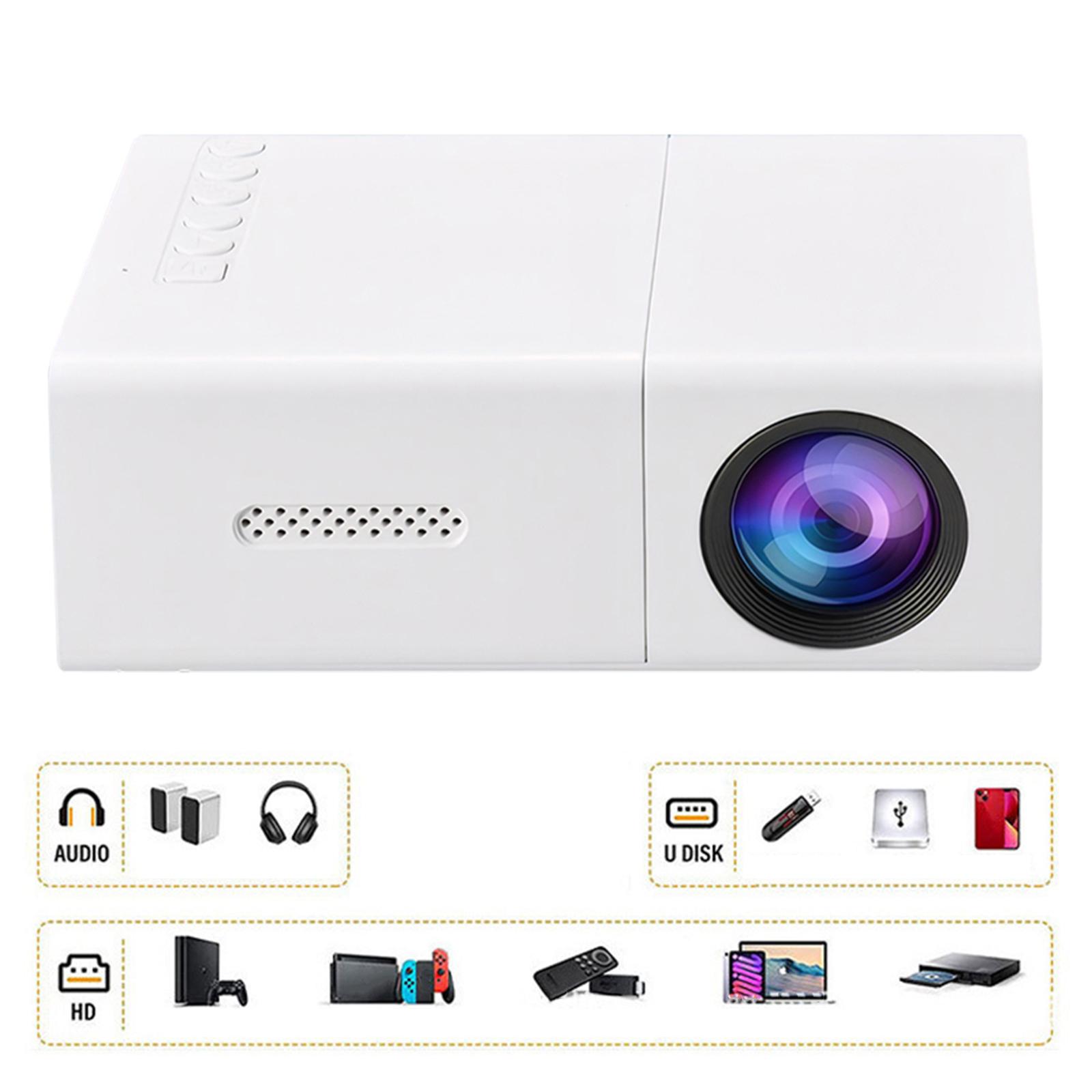 

HDMI AV 1080P LED Мини-проектор с пультом дистанционного управления 4K HD Видеопроектор Инструмент для умной мобильной проекции для кемпинга на открытом воздухе, фильмов белый