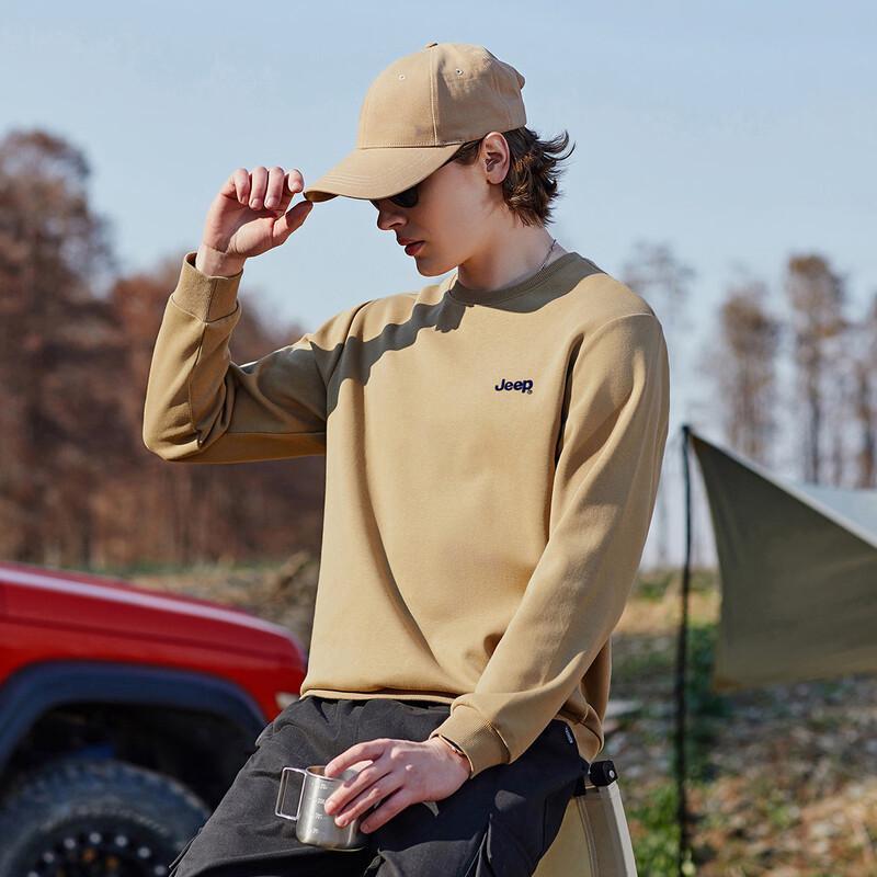 JEEP Men's Silk Blend Embroidered Pullover Sweatshirt