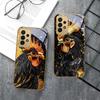 Brave Golden Rooster For Samsung A 01 52S A04 A05S A10 A12 A13 22 23 24 36 42 M02 Note 10 20Ultra 8 9 Golden glass phone case