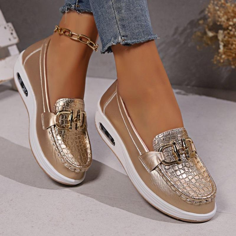 Luxury Designer Women Fashi Loafers Breathable Slip-On Vulcanized Shoe Large Size Wedge Heel Lightweight Woman Casual Sneakers