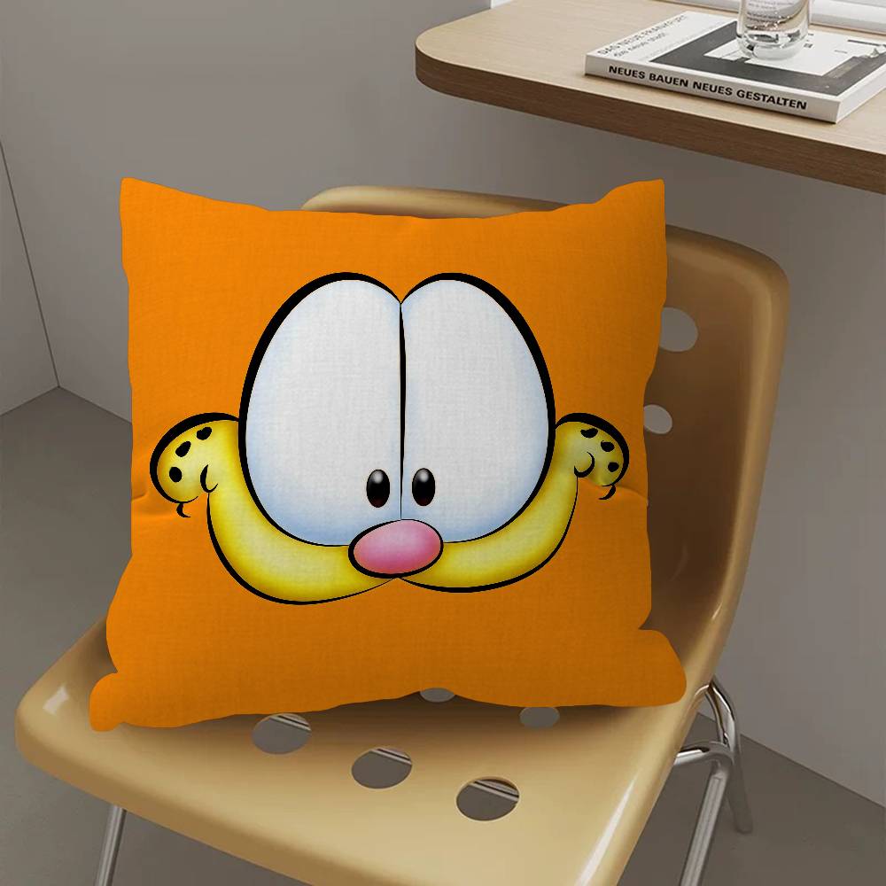Cartoon Garfield Cute Cat Cushion Cover Car Throw Pillow Case For Sofa Car Christmas Gift 40X40Cm 45X45Cm