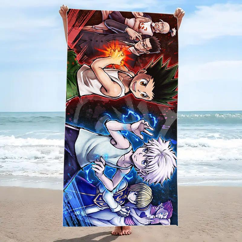 Anime Hunter x Hunter Print Beach Towel, Large Soft Quick Dry Towel for Beach Camping Swimming