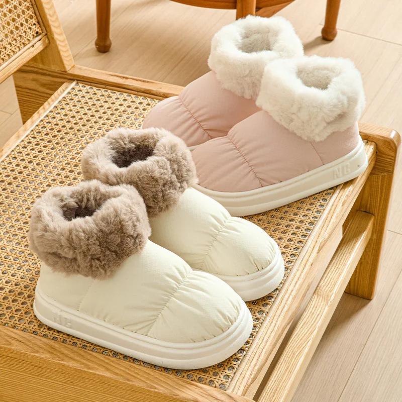 Fashion Winter Women Man Boots Snow Boot Plush Waterproof Platform Cotton Shoes Plush Warm Indoor New Comfort Anti Slip Ankle Boots