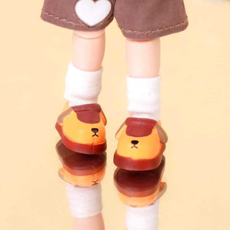 OB11 Puppy Pattern Cute Doll Shoes Ob11 Doll Cartoon Shoes Diy Lovely Toys For Dod Ddf Body9 1/12 Bjd Gsc Bjd Doll Shoes Accessories