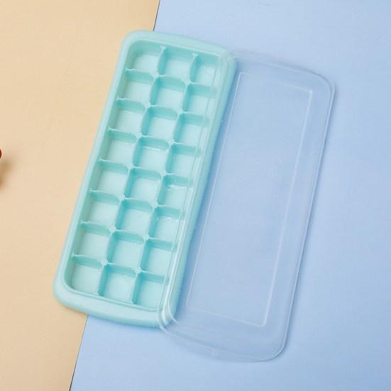 Ice Cube Tray Large Capacity with Cover Silicone 24 Grids Easy Release Ice Cube Trays Kitchen Tool
