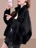 2025 Women's Casual Plus Size Fleece-Lined Baseball Jacket - Spring/Autumn Loose Cardigan Top
