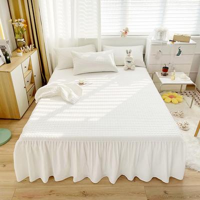 Gonna da letto con volant in cotone lavato tinto in filo di cotone stile principessa Stile non stampato in puro cotone trapuntato ispessito tinta unita