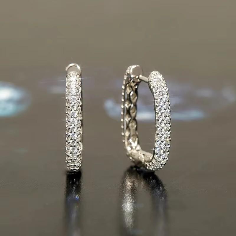 

Простые стильные серьги-кольца Huitan, полные мини-фианиты, модные блестящие универсальные аксессуары для женщин, блестящие повседневные украшения