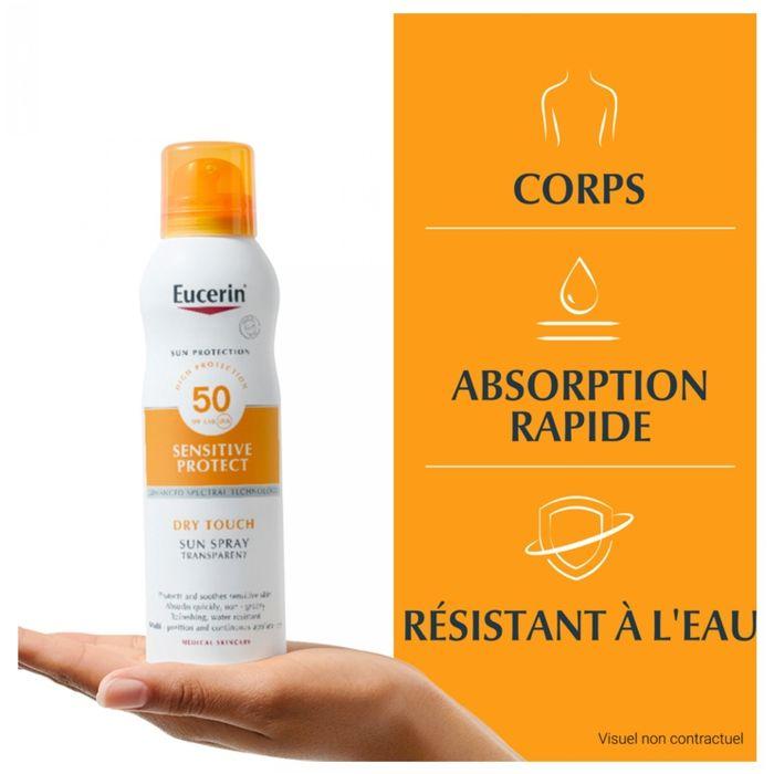 Soin solaire - Eucerin - Brume Transparente SPF50 - 200ml - Protection UVA/UVB - Peaux sensibles
