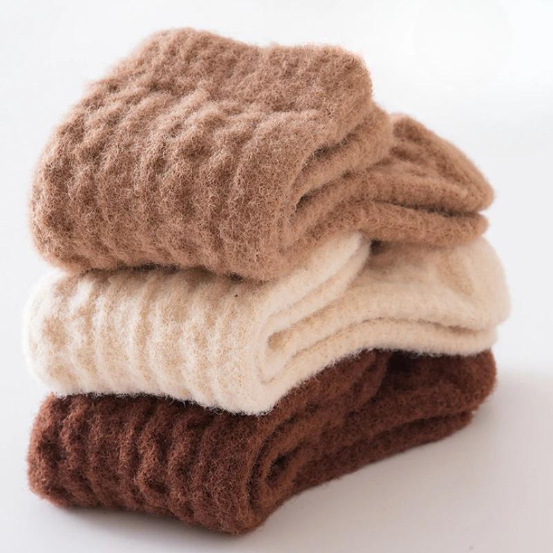 Winter Thickened Newborn Baby Warm Socks Baby Foot Warmer Infant Kids Solid Color Floor Socks Children's Sleeping Sock