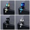 Gift Accessories Steel Cross Earrings No Ear Hole Punk Men Earrings Steel Ear Bone Clip  Travel