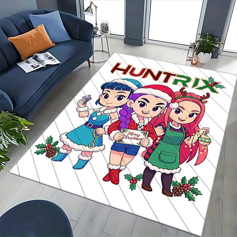 1pc Huntrix Christmas Anime Cartoon Design Office Chair Mat, Non-Slip Carpet for Home Decor, Suitable for All Seasons, Perfect Gift for Office and Gam