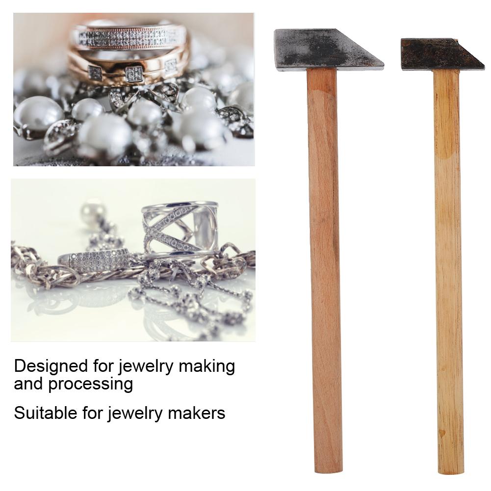 2 Stück Holzgriff Eisenhammer Schmuckherstellung Reparatur Bearbeitungshammer